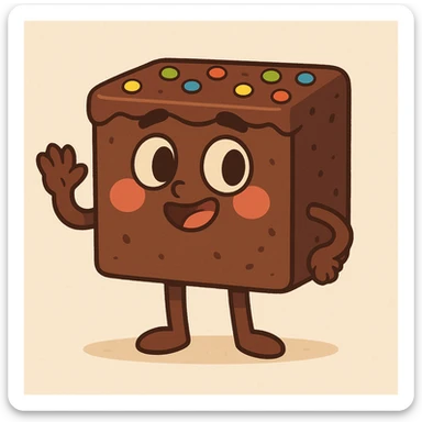 cartoon style illustration of a Little Debbie Cosmic Brownie, cute and appealing sticker