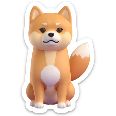 shiba inu standing, sad sticker