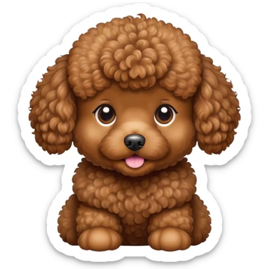 Brown toy poodle sticker