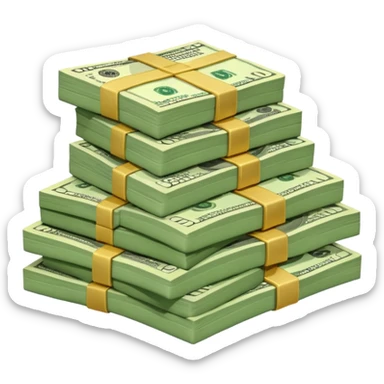 Dollars on bed sticker