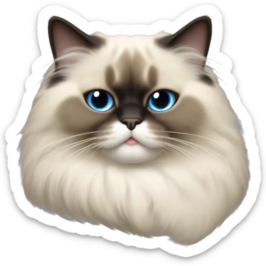 himalayan ragdoll cat asleep full dark face and feet sticker