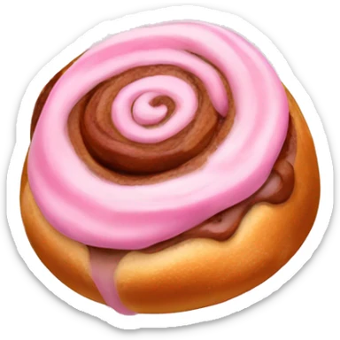 Pink cinnamon roll sticker
