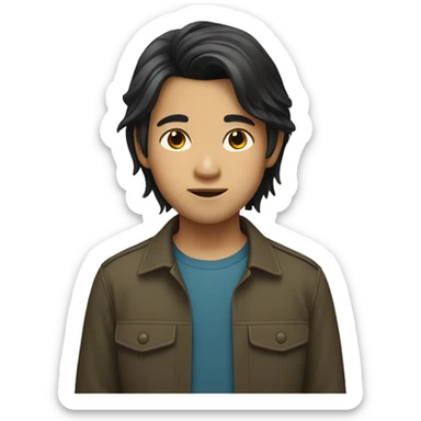 vietnamese boy with mid length hair sticker