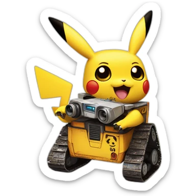 Pikachu kills wall-e sticker
