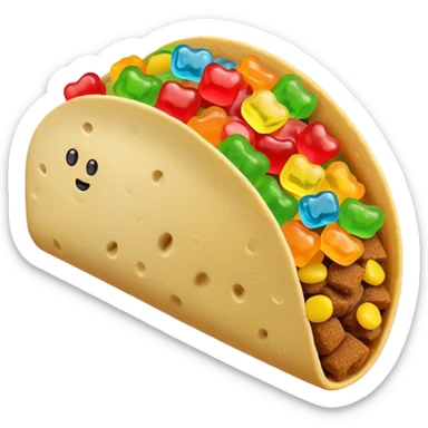 Tacos filled with gummy bears sticker