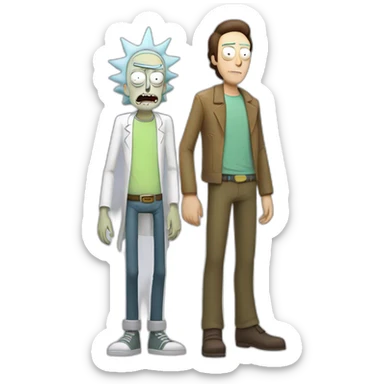rick and morty together full body sticker