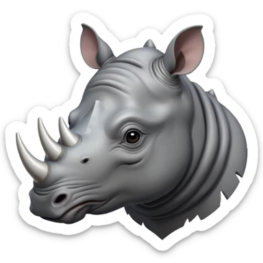 rhino with one horn sticker