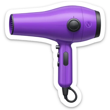 purple hair dryer sticker