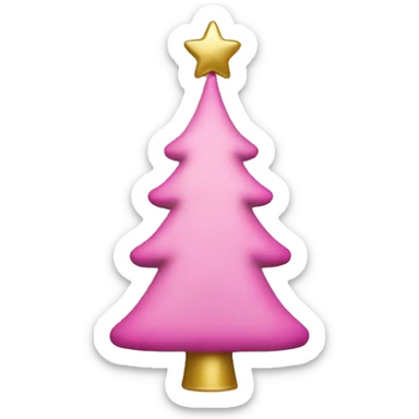 Pink and gold Christmas tree sticker