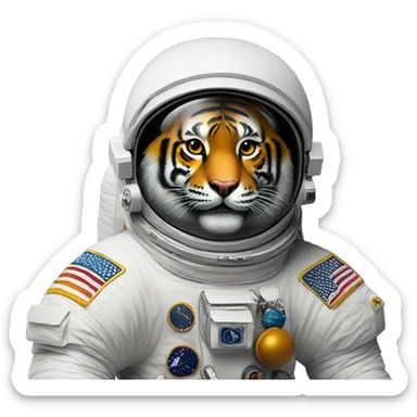 TIGER ASTRONAUT ON THE MOON sticker