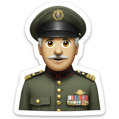 Charles Chaplin with a militar hat sticker