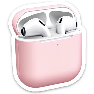air pods with light pink airpod case sticker