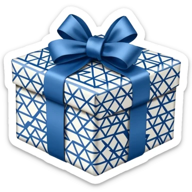 present inblue white sticker