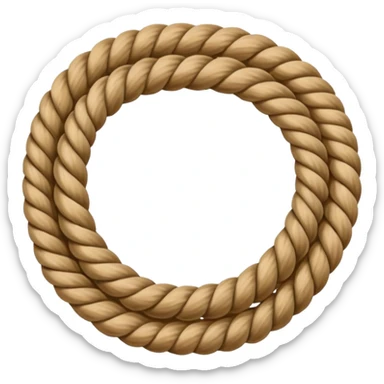 a straight rope cut in the center   sticker