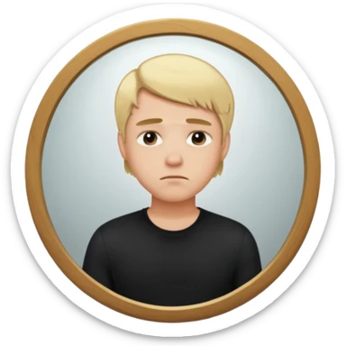 mirror selfie sad men blond hairs sticker