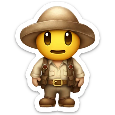 mario bros mushroom wearing indiana jones outfit sticker