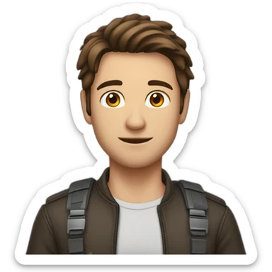 guy with brown hair with the word “RAID” at the bottom sticker