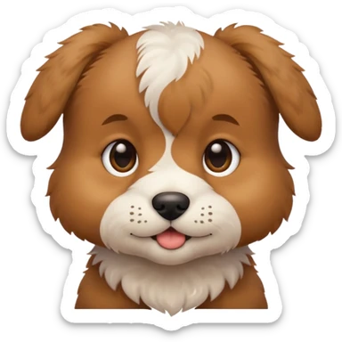 Puppy with mens sticker