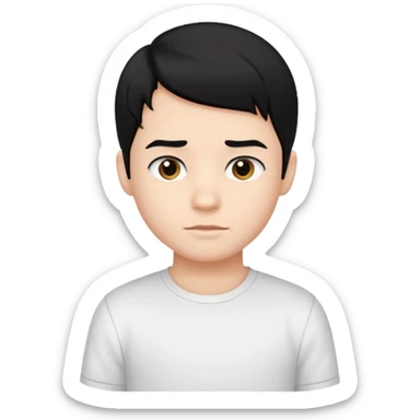 Tyler Jacob White Shirt Black Hair Kid sticker