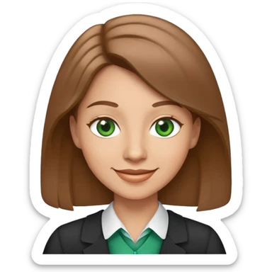 happy teacher with light brown hair and green eyes sticker