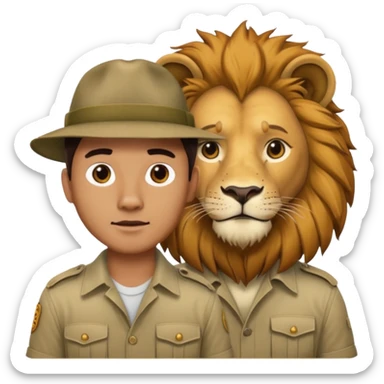 A man wanting to buy a lion. sticker