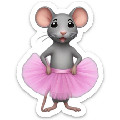 Rat en tutu sticker