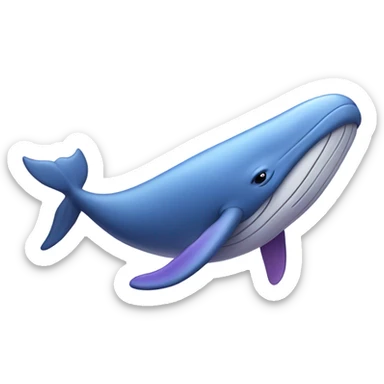 Blue whale purple happy sticker
