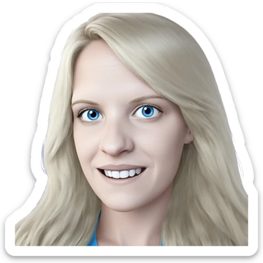 smiling girl with blue eyes sticker