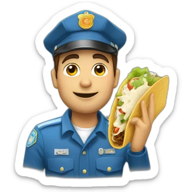 Un pompier qui mange un tacos sticker