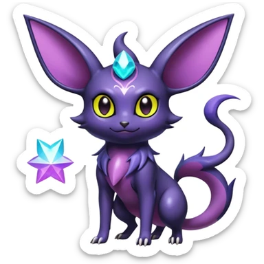 Shiny Dark Noibat-Espeon-Umbreon-Nidorino-fusion-hybrid full body sticker