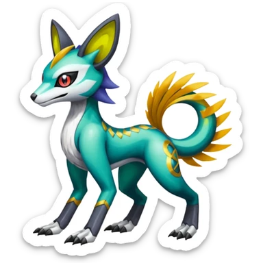 Meloetta-Vernid-Protogen-Sergal-Pokémon-Digimon-Fakémon-fusion-hybrid-creature sticker
