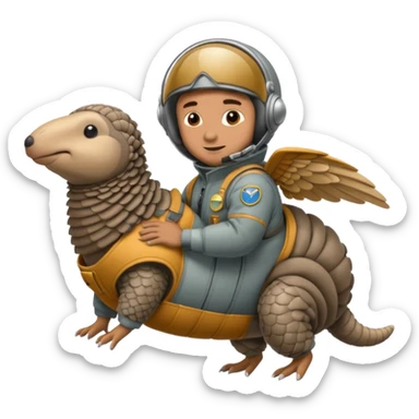 Man flying in the sky of armadillos sticker