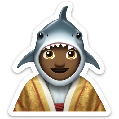 Shark with jesus face and clothes  sticker
