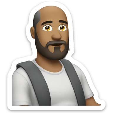 bearded guy in car meme sticker