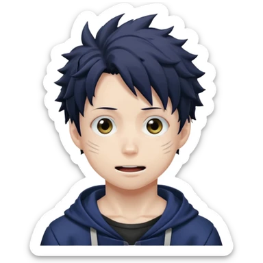dabi from my hero academia with a cute expression sticker