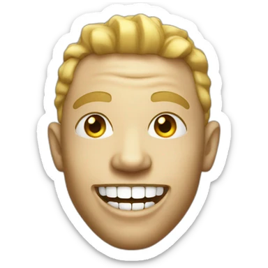 white rapper with golden teeth smiling sticker
