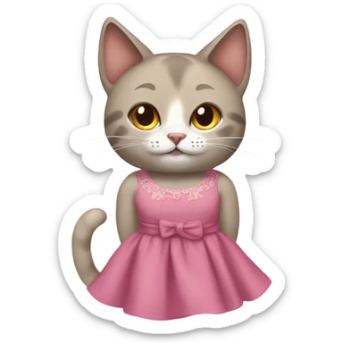 Cat wearing a dress sticker