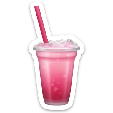 Pink iced drink sticker
