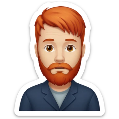 Man red beard, waiting, thinking sticker