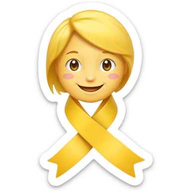 Yellow ribbon pookie emoji sticker