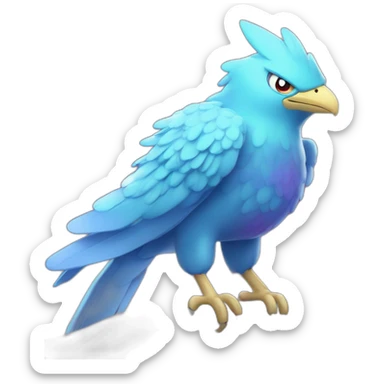 Blue Purple Shiny Galarian-Articuno Fire Head Big Eyeys 4k HD sticker