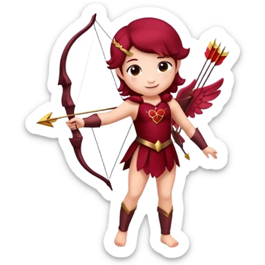 burgundy Valentine’s Day Cupid  sticker