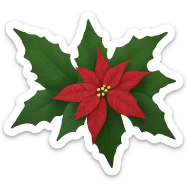 Poinsettia sticker