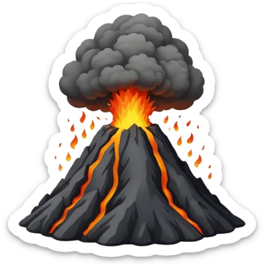 Volcanic eruption sticker