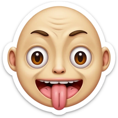 Sacando la lengua con ojos feos sticker