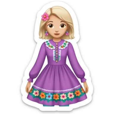 cottagecore colorful dress sticker