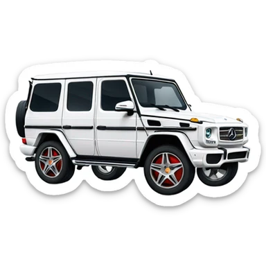 White Mercedes gwagon sticker