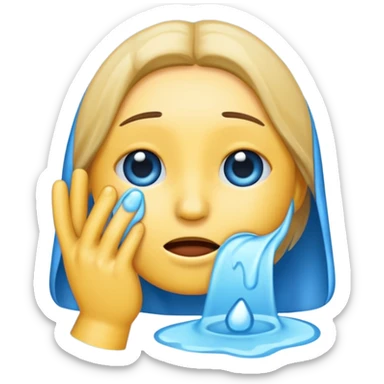 emoji wiping tears  sticker