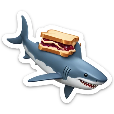 Peanut butter, jelly sandwich, riding a shark sticker