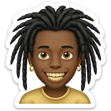 Garoto negro com black nudred com dente de ouro sticker